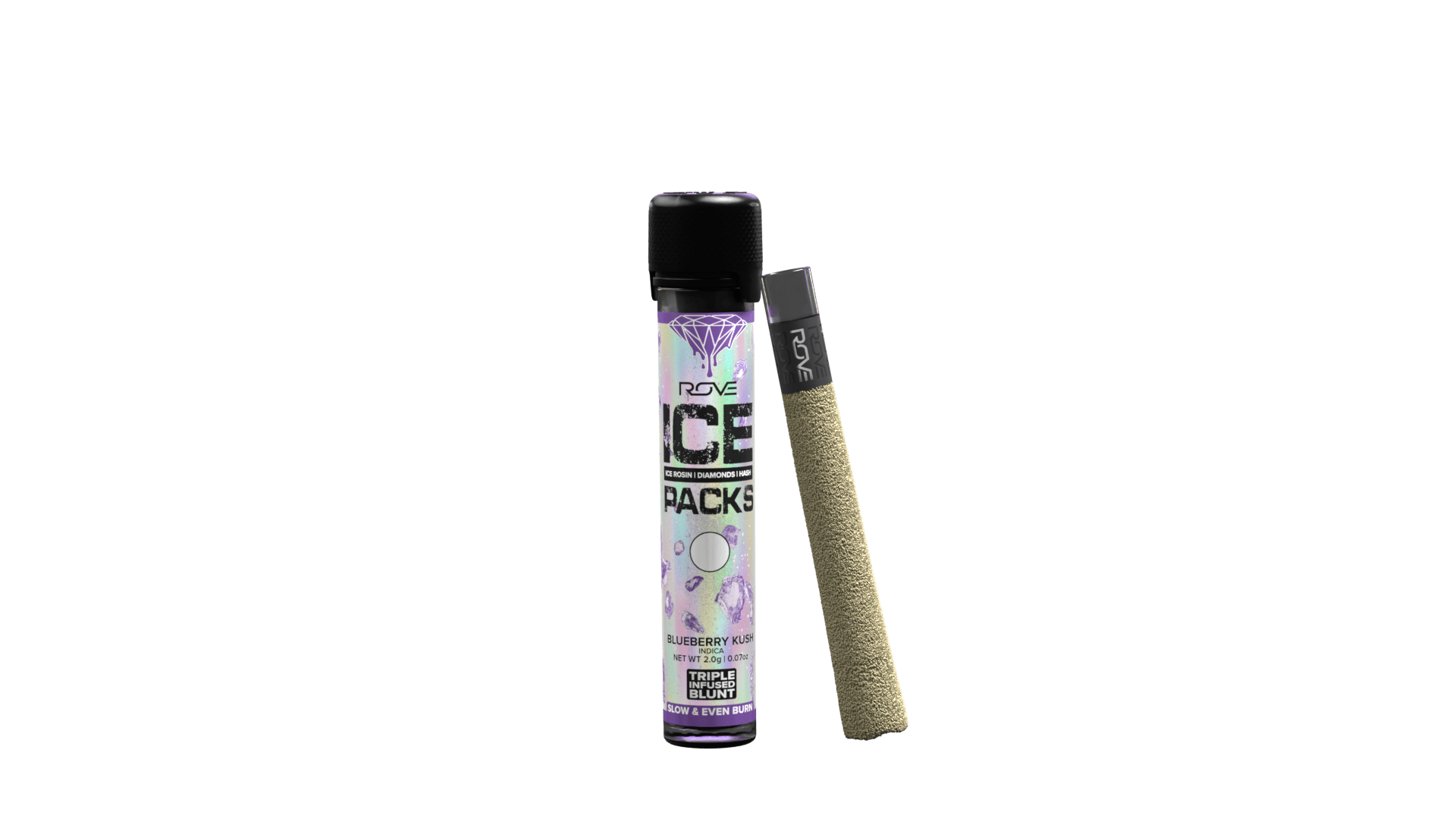 Blueberry Kush - Infused Ice Pack Blunt (Rosin, Hash, and Diamonds) 2g