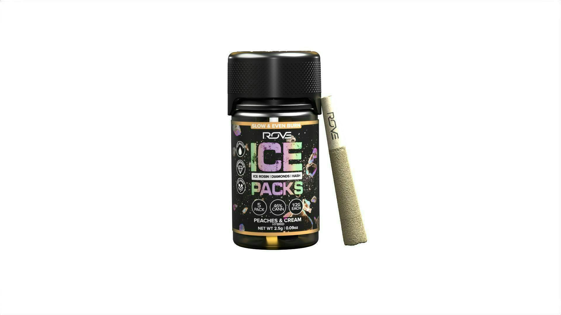 Peaches & Cream | Infused Ice Packs (Rosin, Hash, and Diamonds) | 5x 0.5g